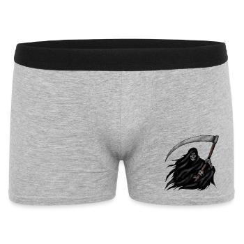Grim Reaper with Scythe on Black Background - Men's Boxer Shorts - heather grey - Front