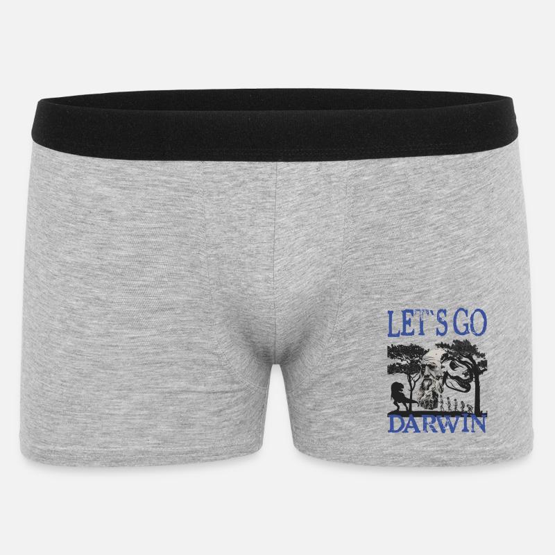 Charles Darwin Evolution textile Geschenkidee - Männer Boxer Shorts - Grau meliert