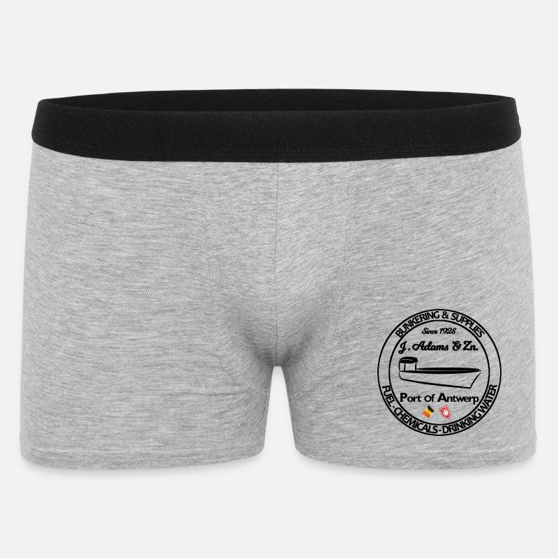 Logo Bunker- und Versorgungsschiff Hafen Antwerpen - Männer Boxer Shorts - Grau meliert