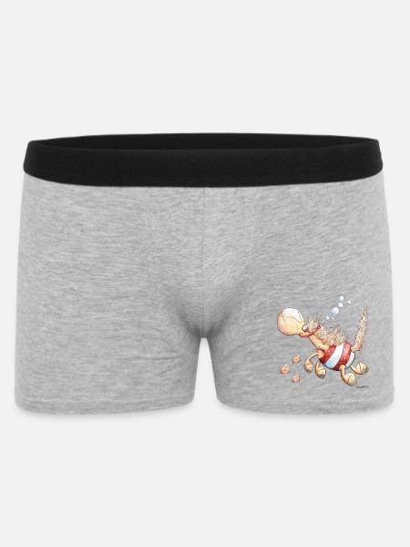 Seepferd I Wortspiel Schwimmer Pferd - Männer Boxer Shorts - Grau meliert