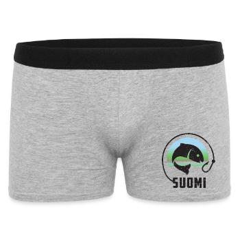 Finnland Angel Urlaub - Männer Boxer Shorts - Grau meliert - Vorne