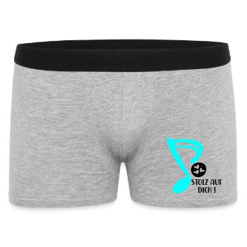 STOLZ AUF MUSIKERIN - MUSIKNOTE MUSIKINSTRUMENTE - Männer Boxer Shorts - Grau meliert - Vorne