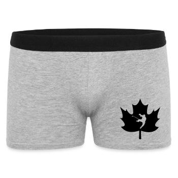 Canada maple leaf with carved ice hockey player - Men's Boxer Shorts - heather grey - Front