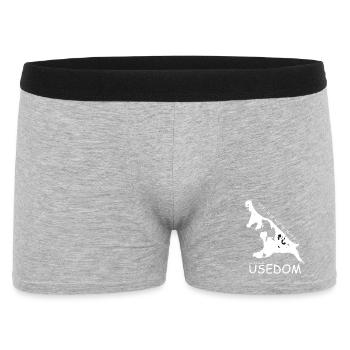 Usedom Koordinaten - Männer Boxer Shorts - Grau meliert - Vorne