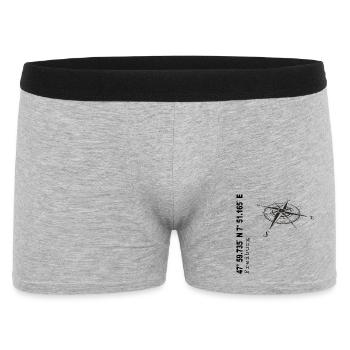 Koordinaten Freiburg - Männer Boxer Shorts - Grau meliert - Vorne