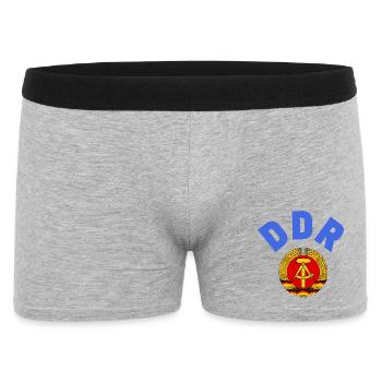 DDR 1974 WM Nationalmannschaft Retroshirt - Männer Boxer Shorts - Grau meliert - Vorne