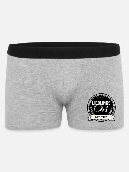 Lieblingsort Grömitz - Männer Boxer Shorts - Grau meliert
