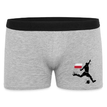 Football Player Blast Poland Icon - Men's Boxer Shorts - heather grey - Front