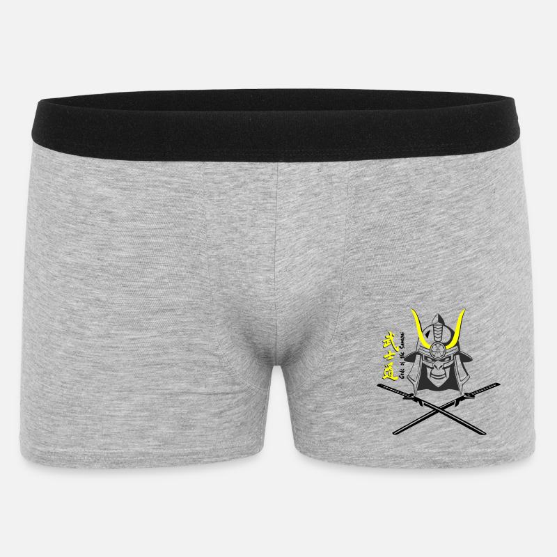 Samuraihelm Kabuto 5 - Männer Boxer Shorts - Grau meliert