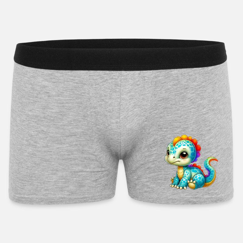 Dinosaurier - Männer Boxer Shorts - Grau meliert