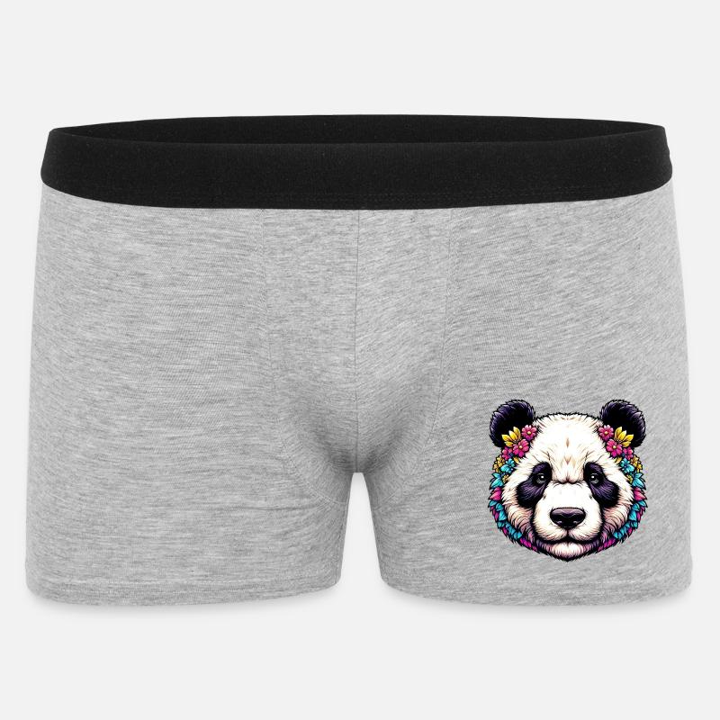 Panda - Männer Boxer Shorts - Grau meliert