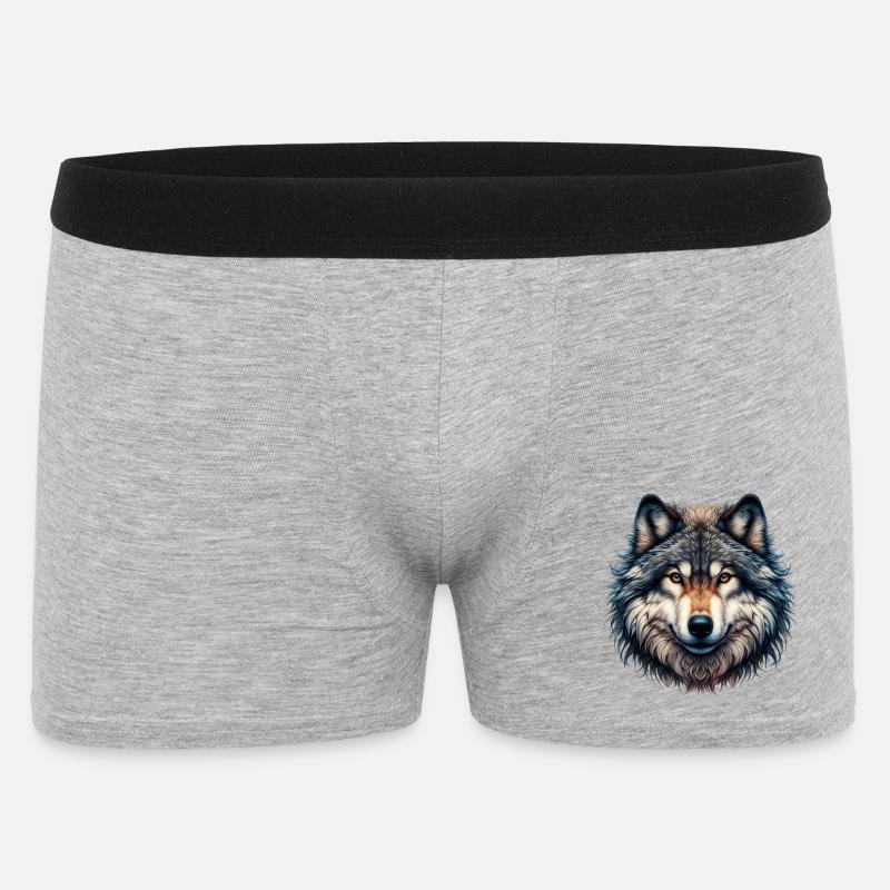Wolf - Men's Boxer Shorts - heather grey