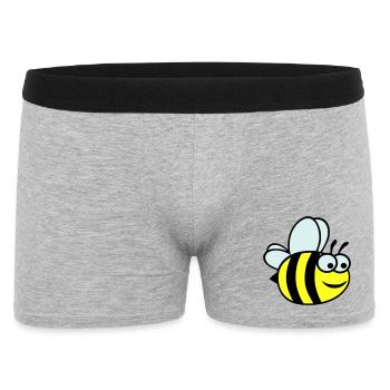 Dessin animé joyeux de l’abeille jaune - Boxer Homme - gris chiné - Devant