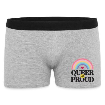 LGBT Pride Month - Queer und stolz - Männer Boxer Shorts - Grau meliert - Vorne
