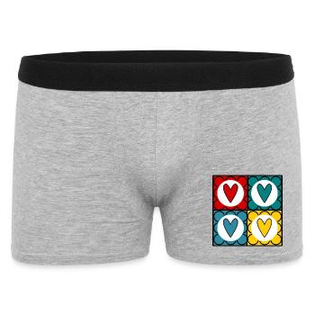 CŒUR. CŒURS. COEUR. SAINT VALENTIN. LOVE. AMOUR - Boxer Homme - gris chiné - Devant
