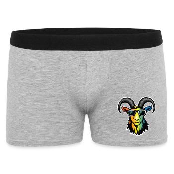 Chèvre de montagne avec lunettes de soleil - Boxer Homme - gris chiné - Devant