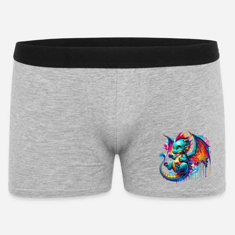 Drache - Männer Boxer Shorts - Grau meliert