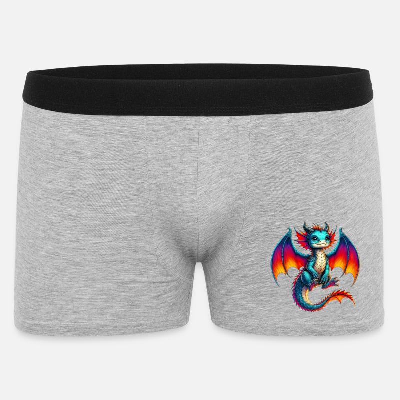 Drache - Männer Boxer Shorts - Grau meliert
