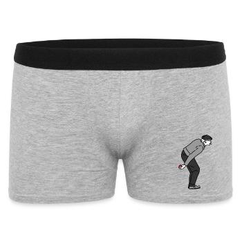 Petanque Spieler Rechtshänder - Männer Boxer Shorts - Grau meliert - Vorne