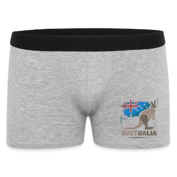 Australia Kangaroo Comic Flag Nature Animals Symbol - Men's Boxer Shorts - heather grey - Front