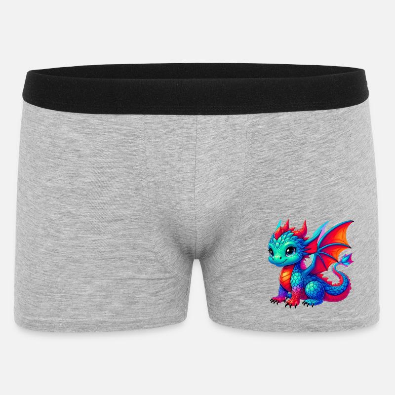 Drache - Männer Boxer Shorts - Grau meliert
