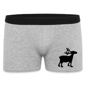 Rentier Xmas 1 - Männer Boxer Shorts - Grau meliert - Vorne