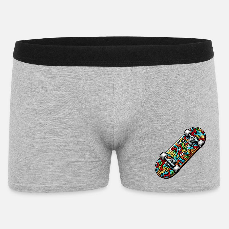 Skateboard - Männer Boxer Shorts - Grau meliert