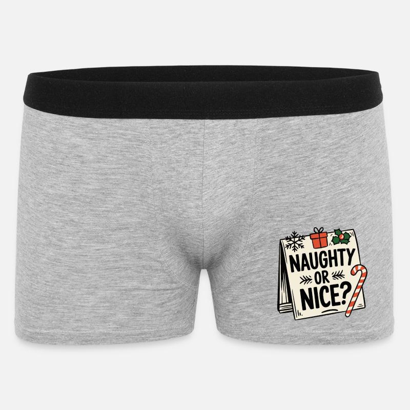 Frech oder nett - Männer Boxer Shorts - Grau meliert