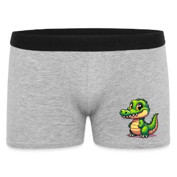 Alligator-Krokodil - Männer Boxer Shorts - Grau meliert - Vorne
