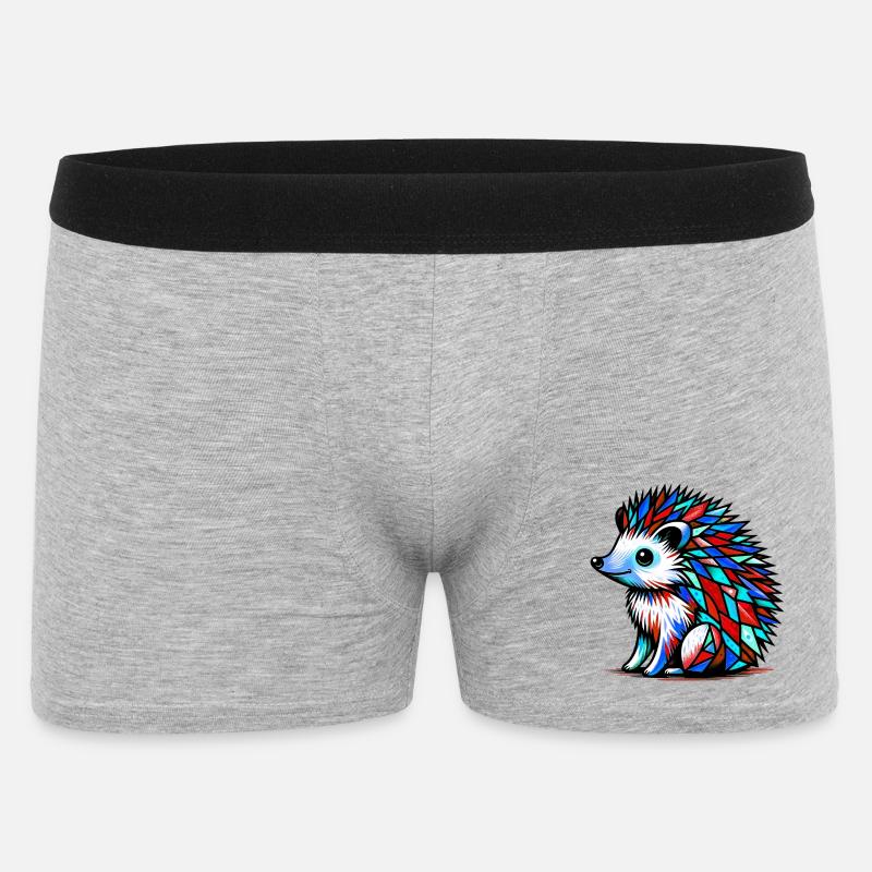 Igel - Männer Boxer Shorts - Grau meliert