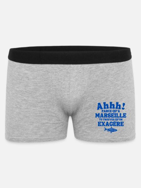Marseille, je suis Marseillais, Marseillais, 13 - Boxer Homme - gris chiné