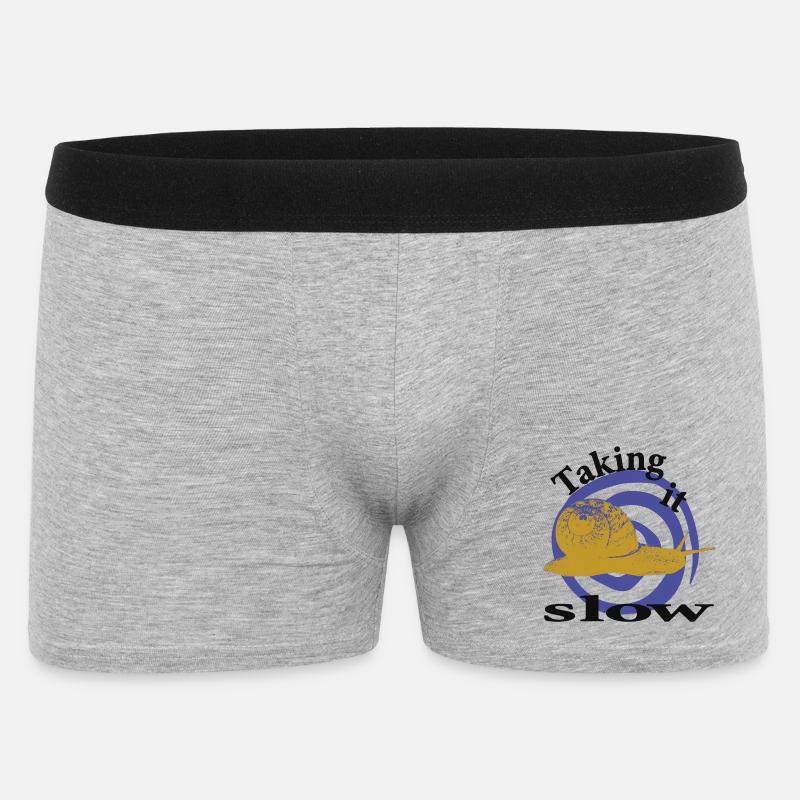 Entspannte Schnecke – Taking It Slow - Männer Boxer Shorts - Grau meliert