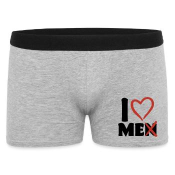I love men / me - Men's Boxer Shorts - heather grey - Front