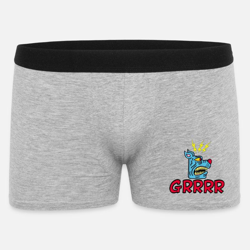Wütender blauer Hund - Männer Boxer Shorts - Grau meliert