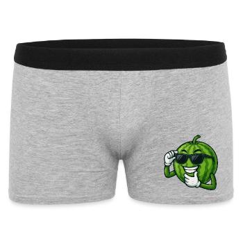 Cool Watermelon with Sunglasses Cartoon Summer - Men's Boxer Shorts - heather grey - Front