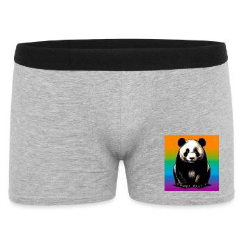 panda - Men's Boxer Shorts - heather grey - Front