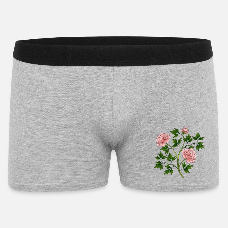 Blumen - Männer Boxer Shorts - Grau meliert