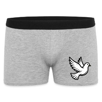 Friedenstaube Taube - Männer Boxer Shorts - Grau meliert - Vorne