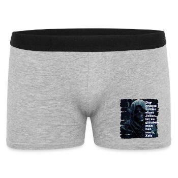 Mystical skull with quote - Men's Boxer Shorts - heather grey - Front
