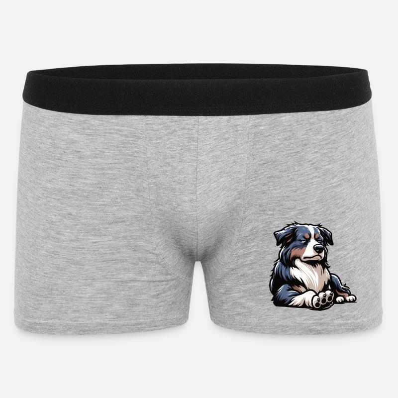Australian Shepherd Aussie Aussiebesitzer Aussies - Männer Boxer Shorts - Grau meliert