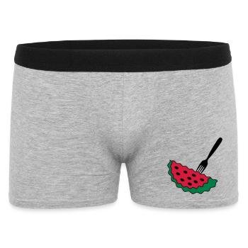 Melon with fork - Men's Boxer Shorts - heather grey - Front