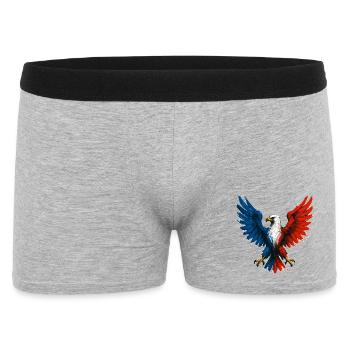 Aigle flamboyant bleu blanc rouge France Patriote - Boxer Homme - gris chiné - Devant
