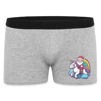 Unicorn Santa Claus Christmas - Men's Boxer Shorts - heather grey - Front