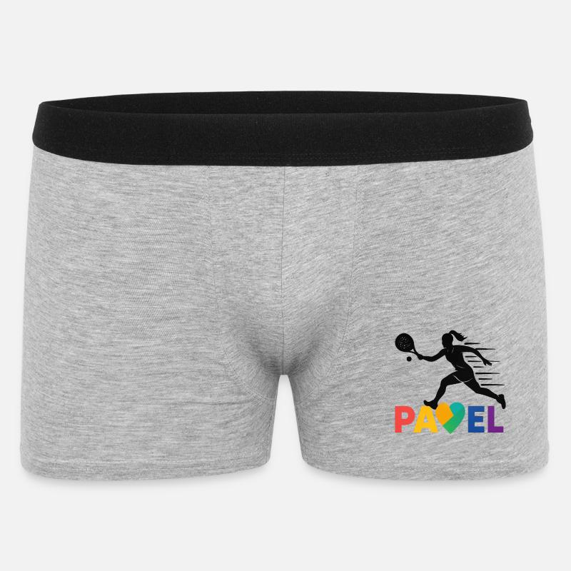 Padel Herz Regenbogen Sprint - Männer Boxer Shorts - Grau meliert