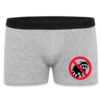 Kein Waschbär-Zonen-Emblem - Männer Boxer Shorts - Grau meliert - Vorne