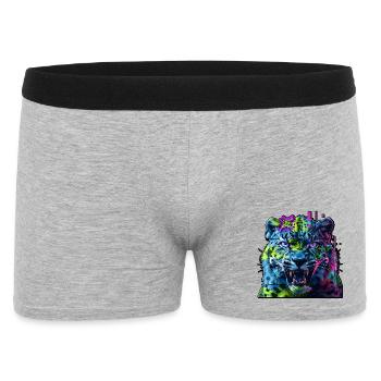 Léopard Techno Neon – Art Glitchcore - Boxer Homme - gris chiné - Devant