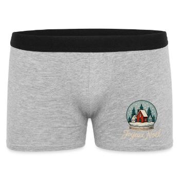 Boule de Noël Maison Rouge - Boxer Homme - gris chiné - Devant