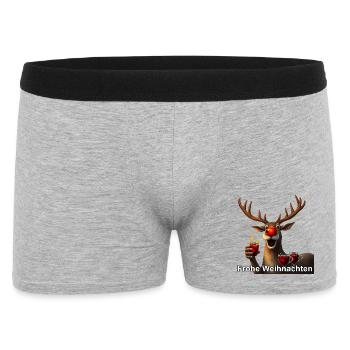 Renne au vin chaud Joyeux Noël - Boxer Homme - gris chiné - Devant