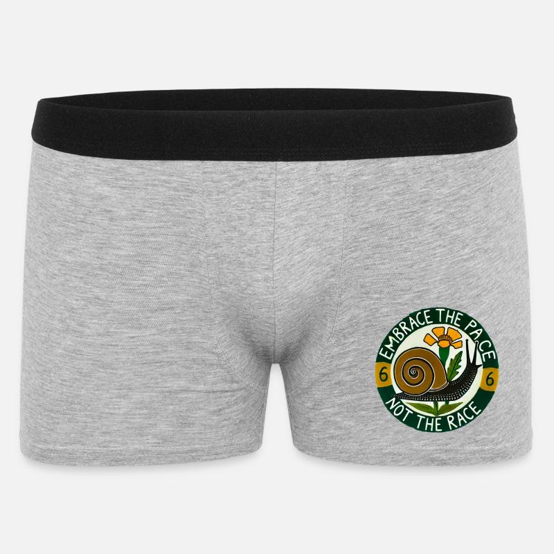 Umarme die langsame Schnecke - Männer Boxer Shorts - Grau meliert