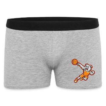 Bulldog Basketball Dunk Maskottchen - Männer Boxer Shorts - Grau meliert - Vorne